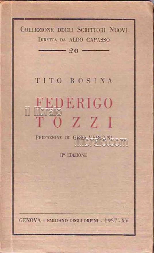Federigo Tozzi - copertina