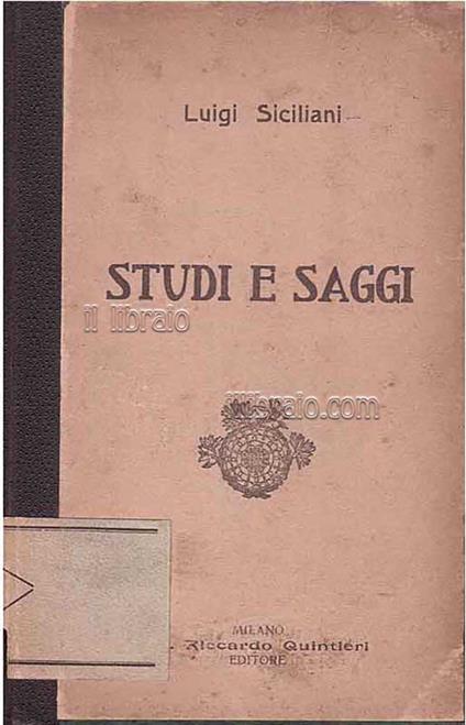 Studi e saggi - copertina
