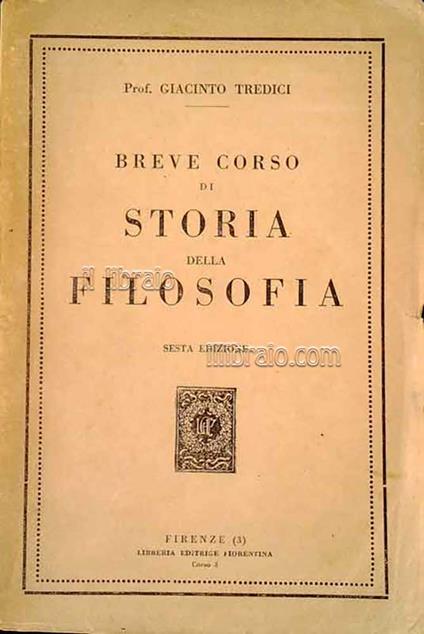Breve corso di storia della filosofia - copertina
