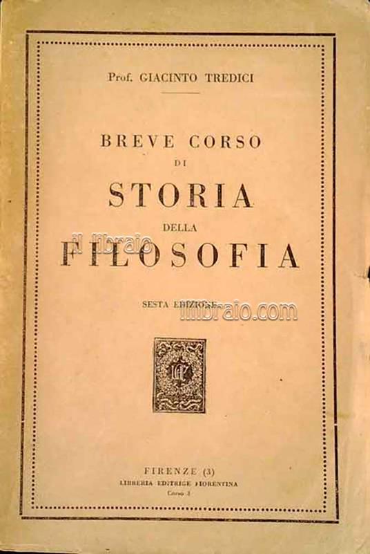 Breve corso di storia della filosofia - copertina
