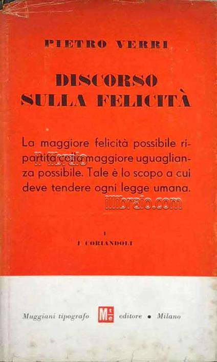Discorso sulla felicità - copertina