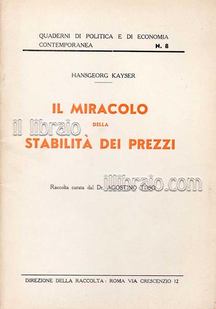 Il miracolo della stabilità dei prezzi - copertina