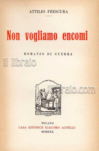 Non vogliamo encomi - copertina