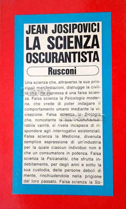 La scienza oscurantista - copertina