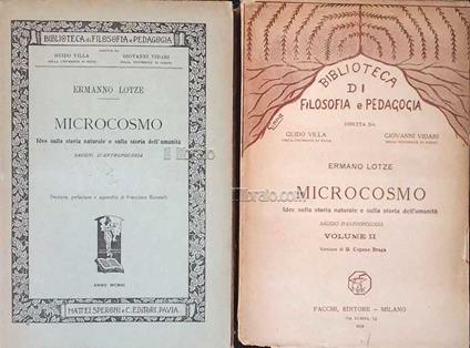 Microcosmo idee sulla storia naturale e sulla storia dell'umanità, saggio d'antropologia - copertina