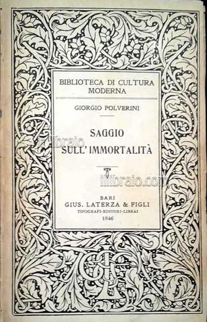 Saggio sull'immortalità - copertina