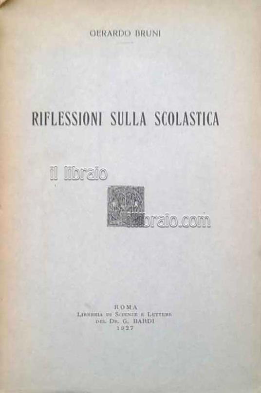 Riflessioni sulla scolastica - copertina