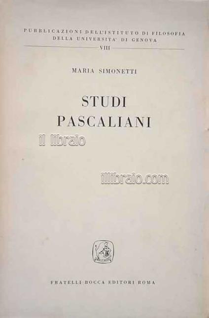 Studi pascaliani - copertina