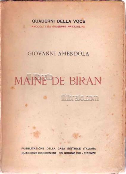 Maine de Biran - copertina