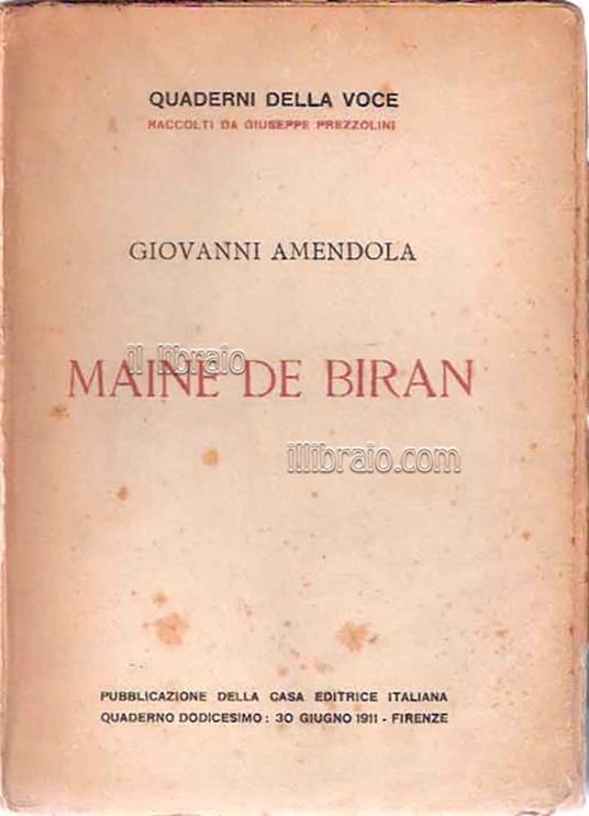 Maine de Biran - copertina