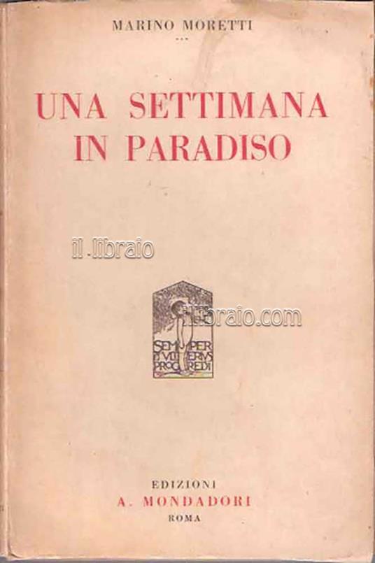 Una settimana in paradiso - M. Moretti - copertina