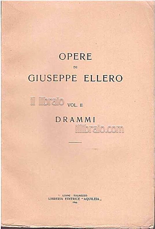 Opere II: Drammi - copertina