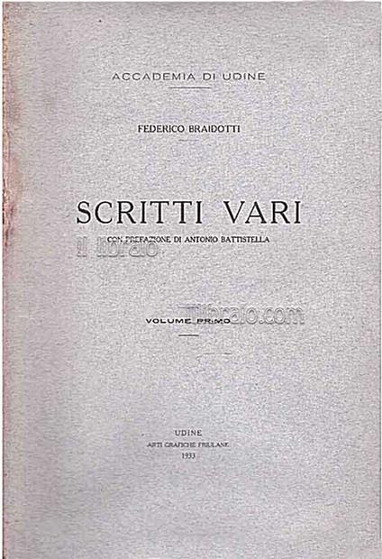 Scritti vari - copertina