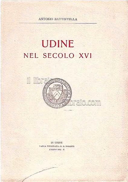 Udine nel secolo XVI - copertina