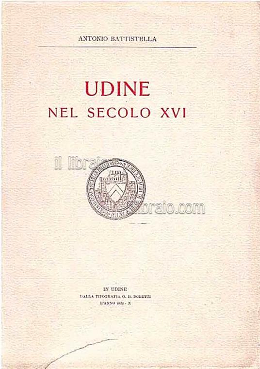 Udine nel secolo XVI - copertina