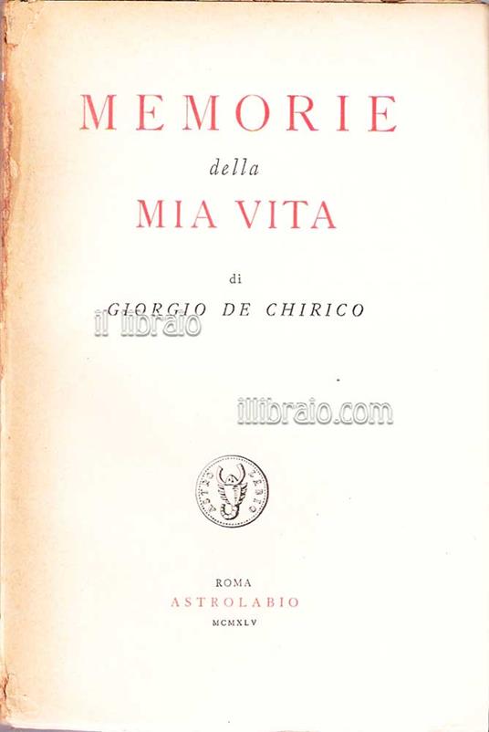 Memorie della mia vita - copertina