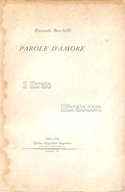 Parole d'amore - copertina