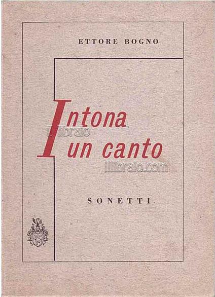 Intona un canto. Sonetti - copertina