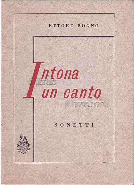 Intona un canto. Sonetti - copertina