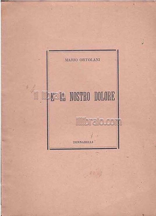 è il nostro dolore - copertina