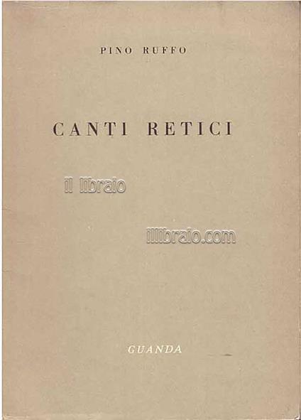 Canti retici - copertina