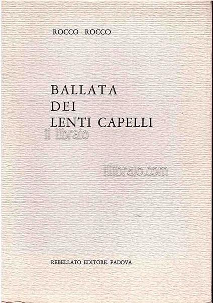 Ballata dei lenti capelli - copertina