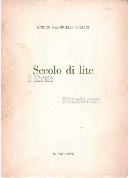 Secolo di lite - copertina