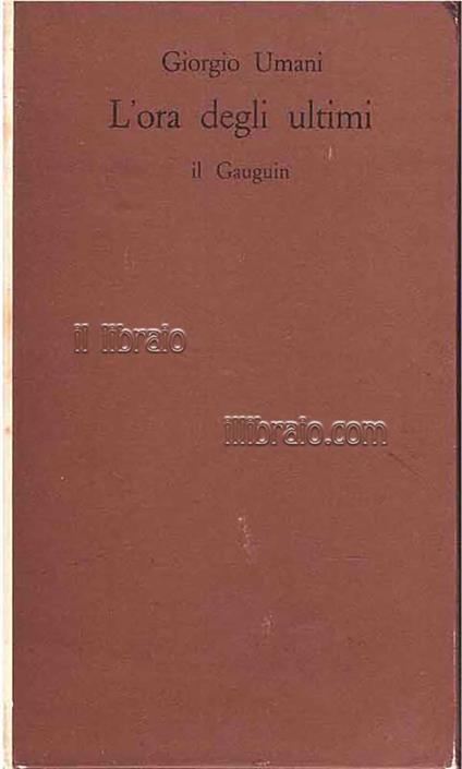 L' ora degli ultimi - copertina