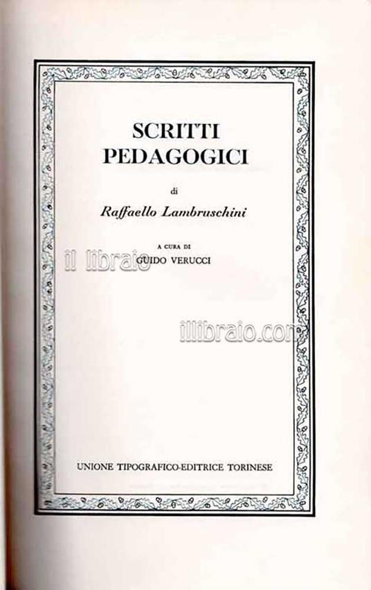 Scritti pedagogici - copertina