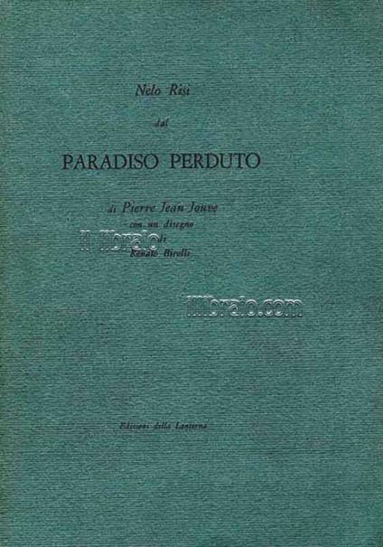 Dal Paradiso Perduto di Pierre Jean Jouve - copertina