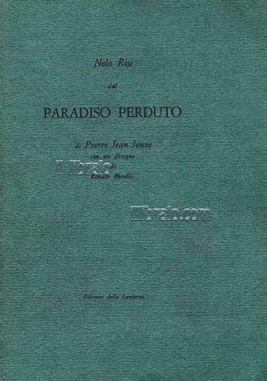 Dal Paradiso Perduto di Pierre Jean Jouve - copertina