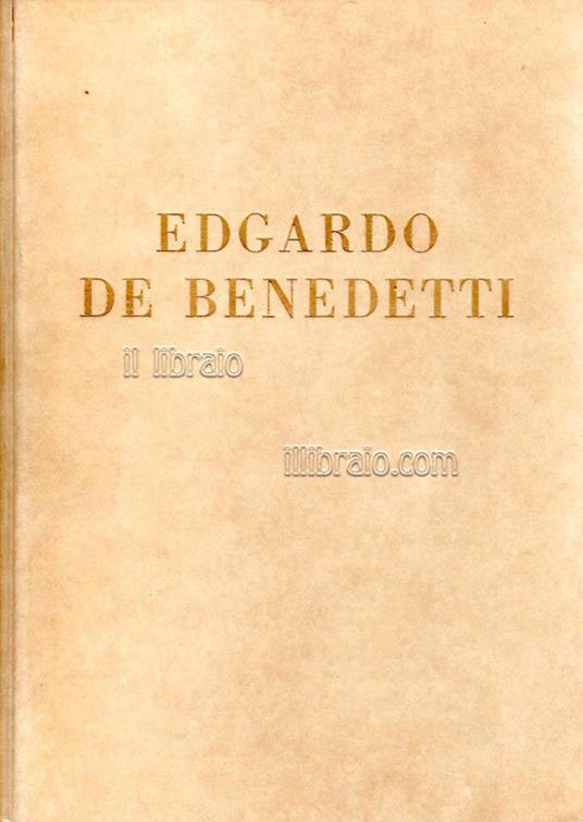Edgardo De Benedetti - copertina