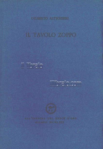 Il tavolo zoppo - copertina
