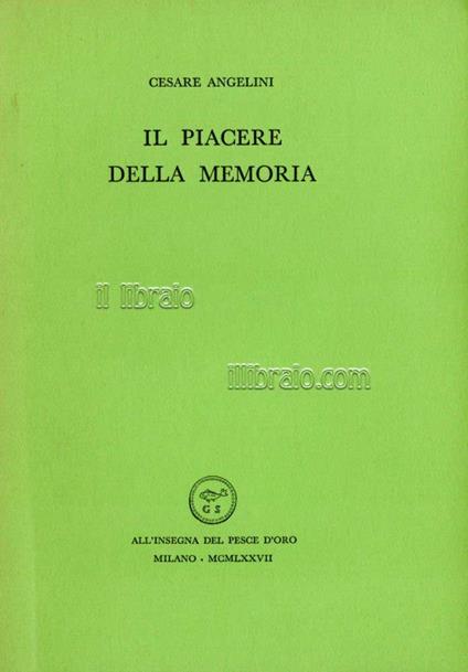 Il piacere della memoria - copertina