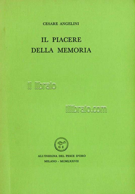 Il piacere della memoria - copertina