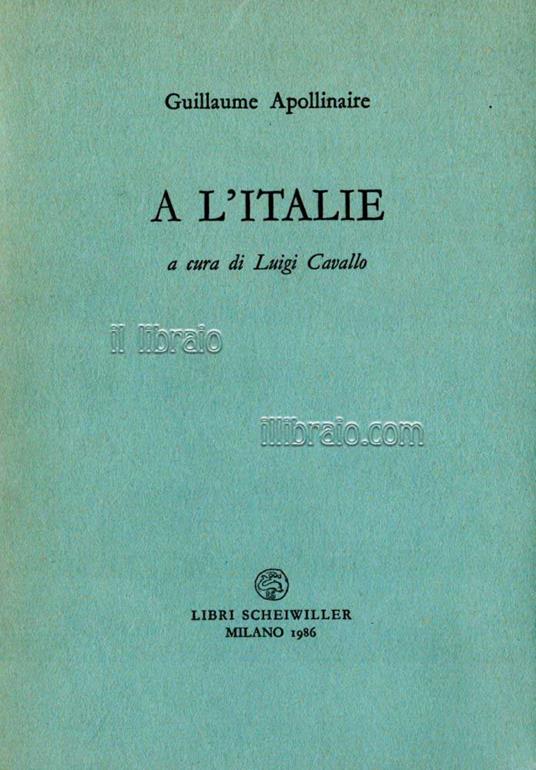 A L'Italie - copertina