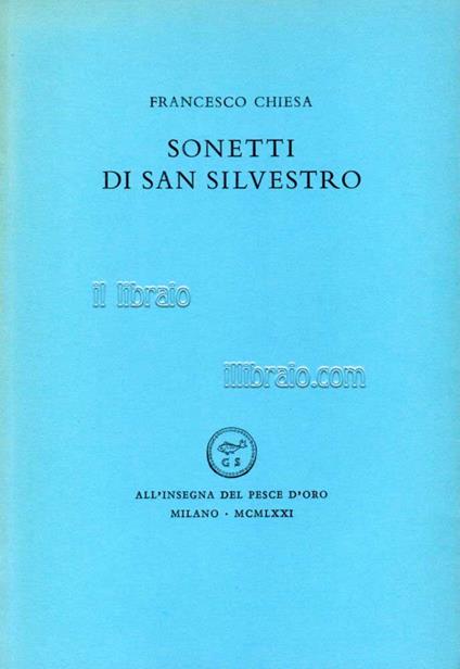 Sonetti di San Silvestro - copertina
