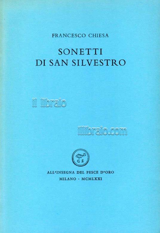 Sonetti di San Silvestro - copertina
