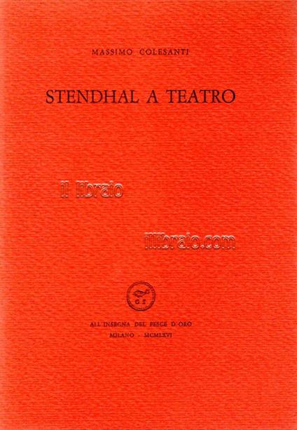 Stendhal a teatro - copertina