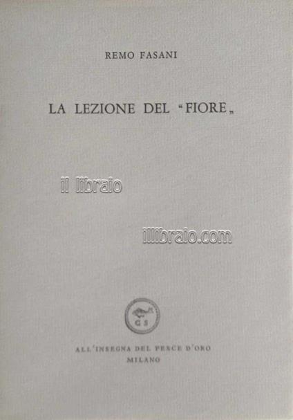 La lezione del fiore - copertina