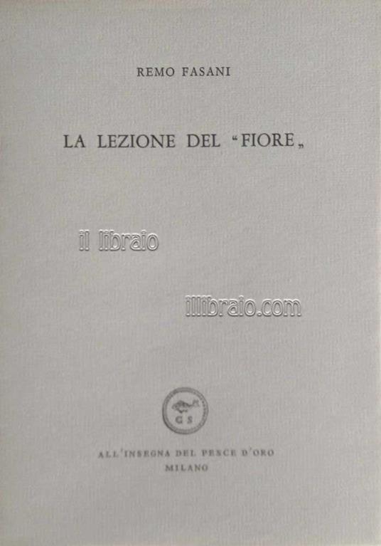 La lezione del fiore - copertina