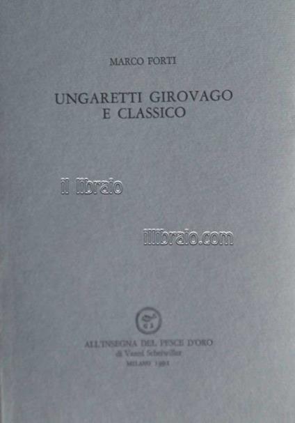 Ungaretti girovago e classico - copertina