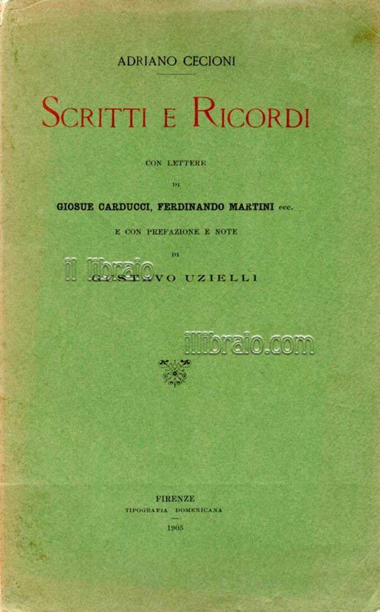 Scritti e Ricordi - copertina