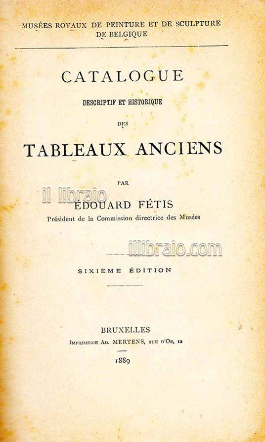 Catalogue descriptif et historique des tableaux anciens - copertina