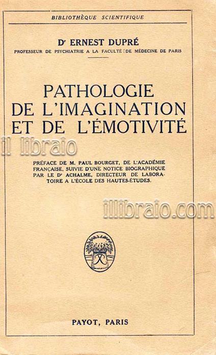 Pathologie de l'imagination et de l'émotivité - copertina