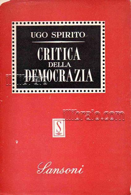 Critica della democrazia - copertina