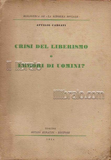 Crisi del liberismo o errori di uomini? - copertina