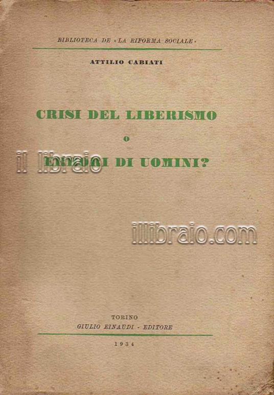 Crisi del liberismo o errori di uomini? - copertina