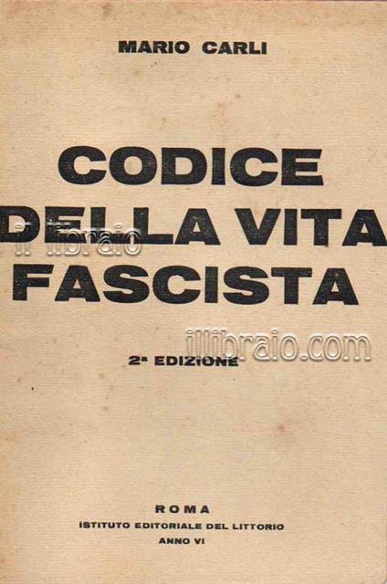 Codice della vita fascista - copertina