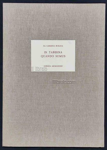 In taberna quando sumus (dai Carmina Burana) - copertina